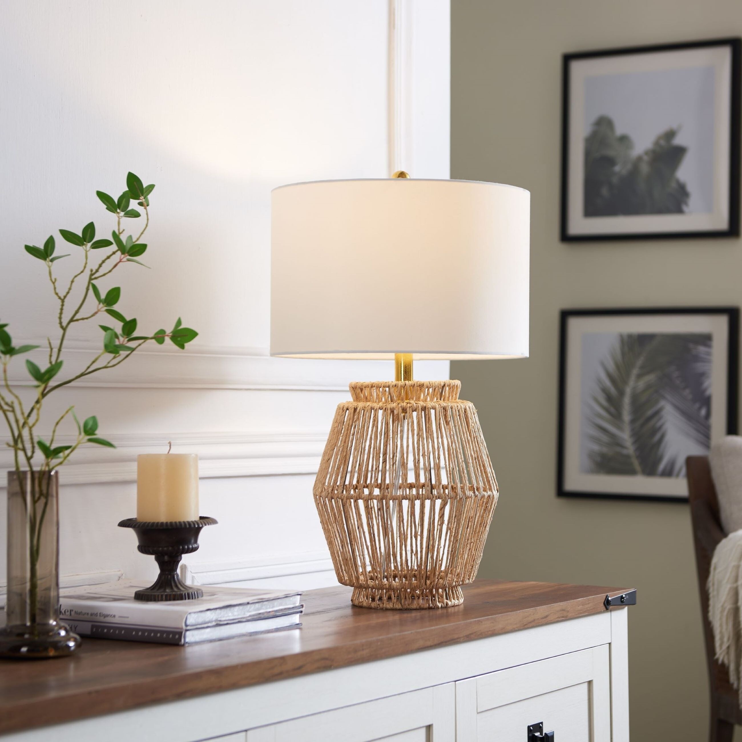 KAWOTI 23.5” Rattan Table Lamp - W14