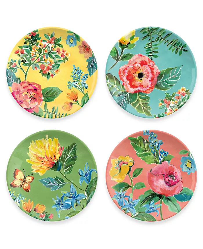 TarHong Garden Floral Assorted Salad Plates， 8.5