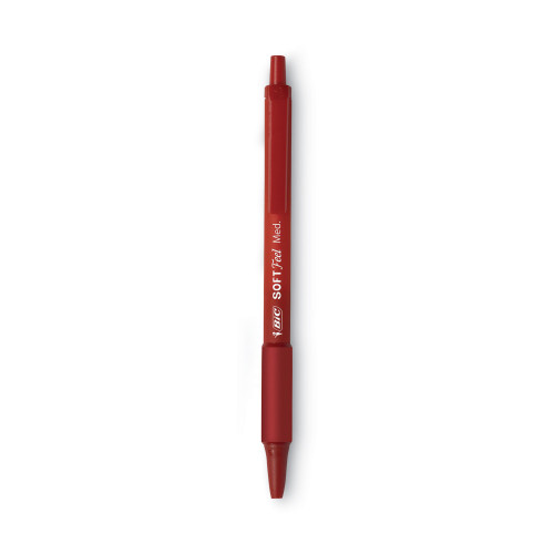 BIC Soft Feel Retractable Ballpoint Pen， Medium 1mm， Red Ink/Barrel， Dozen (SCSM11RD) - Mycitystee