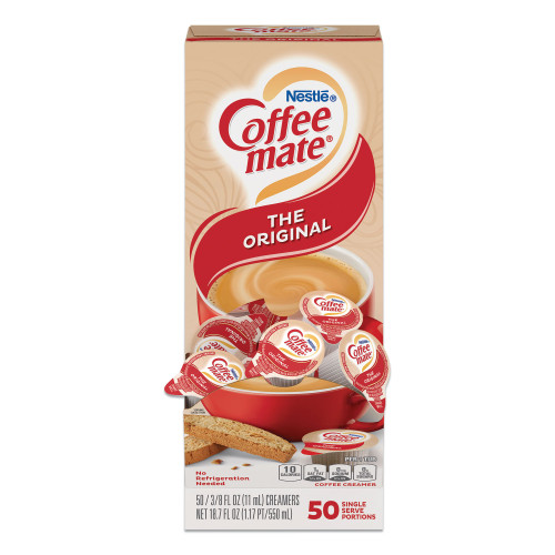 Coffee-mate Liquid Coffee Creamer， Original， 0.38 oz Mini Cups， 50/Box (35110BX) - Mycitystee