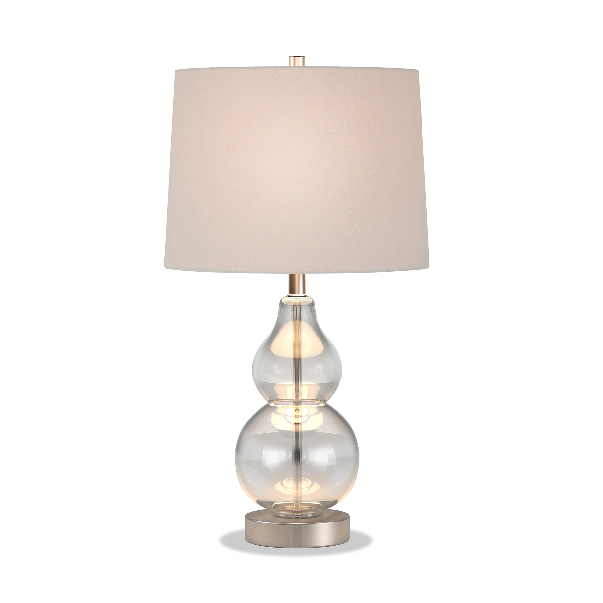 Katrina Petite Double Gourd Table Lamp in Clear Glass - Mycitystee