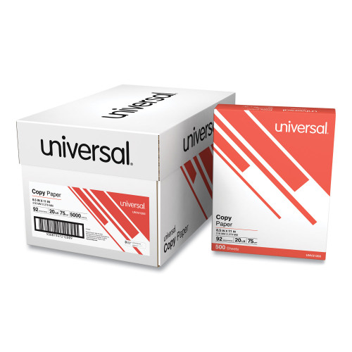 Universal Copy Paper， 92 Bright， 20lb， 8.5 x 11， White， 500 Sheets/Ream， 10 Reams/Carton (21200) - Mycitystee