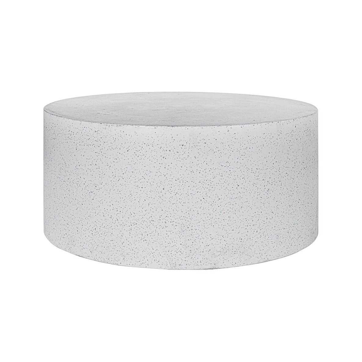 Aurelle Home Omara Round Pedestal Terrazzo Outdoor Coffee Table - Mycitystee