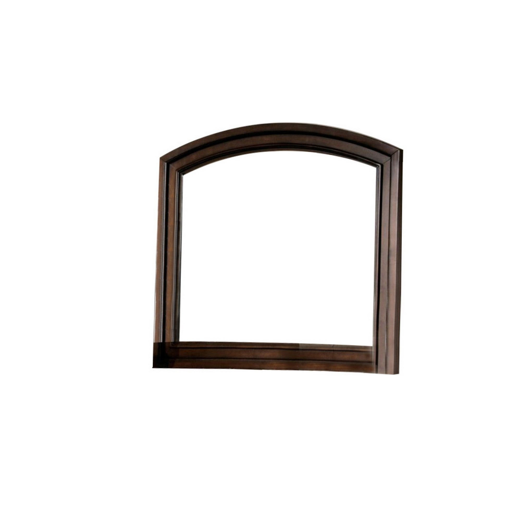 Transitional Dresser Mirror with Raised Outer Edge and Curved Top， Brown - - 31624117 - Mycitystee