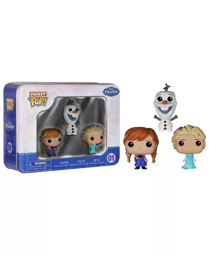 Funko Disney's Frozen Pocket POP Vinyl Figure 3-Pack Tin Elsa， Anna and Olaf - Mycitystee