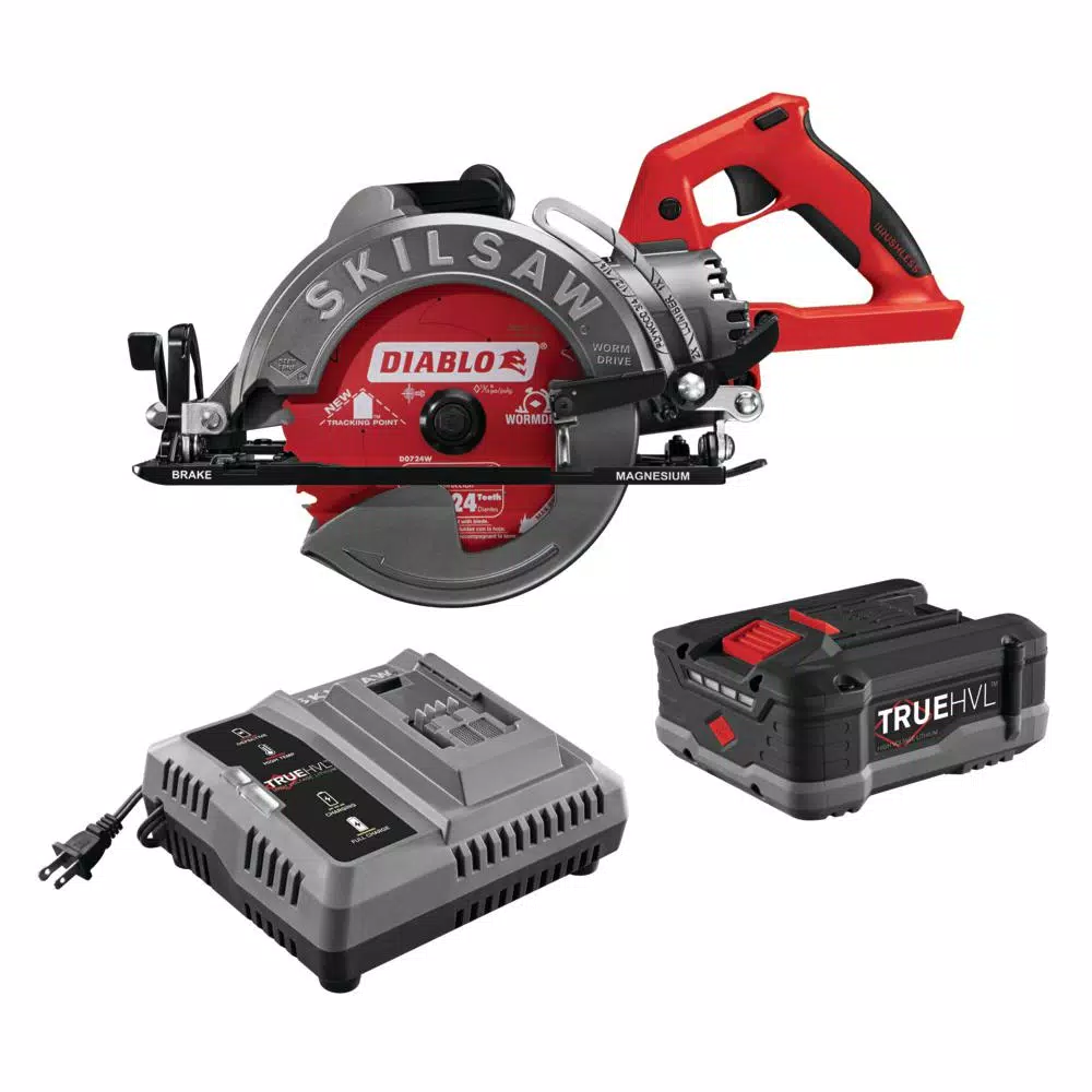 SKILSAW TRUEHVL 48-Volt Cordless 7-1/4 in. Worm Drive Saw Kit with TRUEHVL Battery and Diablo Blade and#8211; XDC Depot - Mycitystee