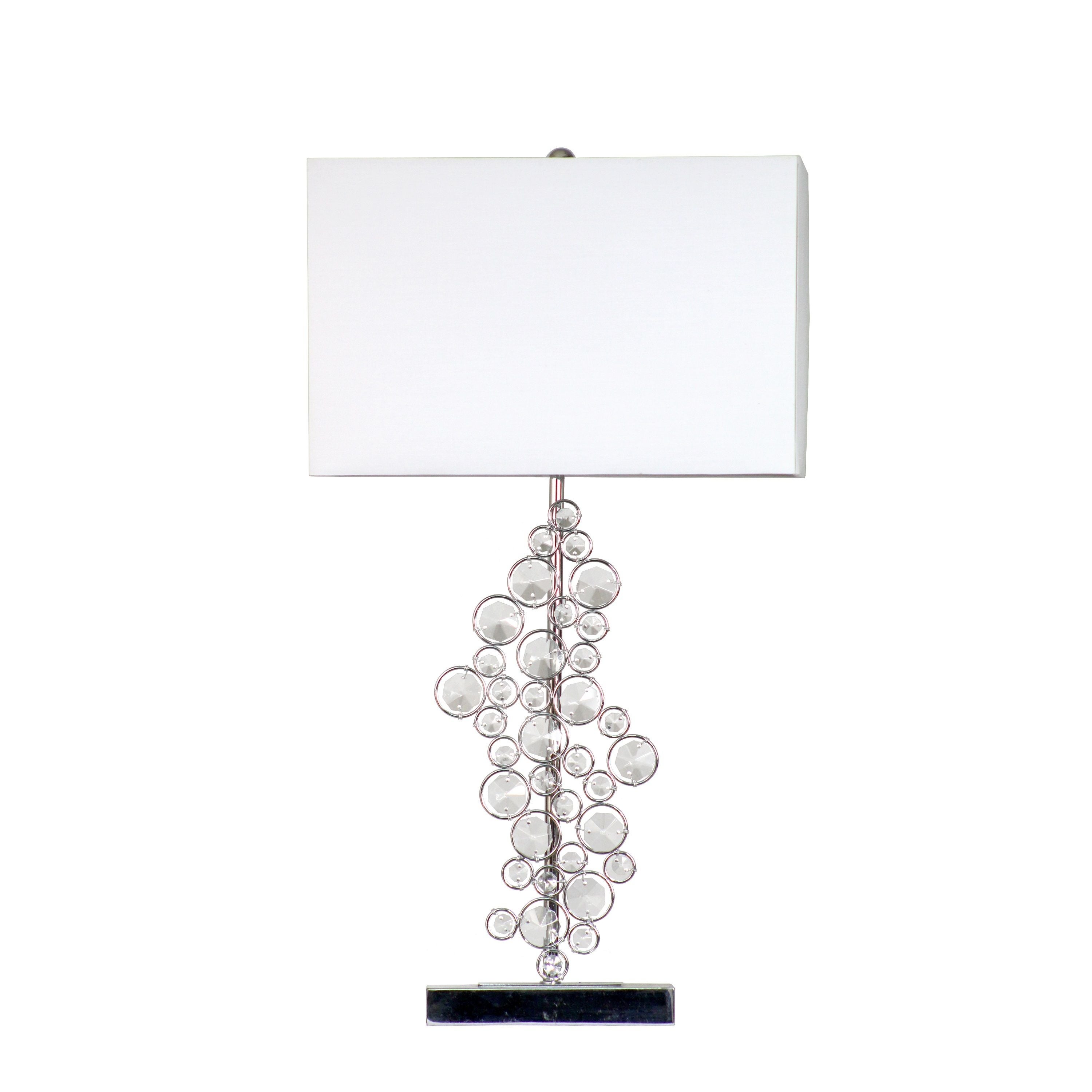 Elegant Designs Prismatic Crystal Sequin and Chrome Table Lamp - 14(L)9(W)26.25(H) - Mycitystee