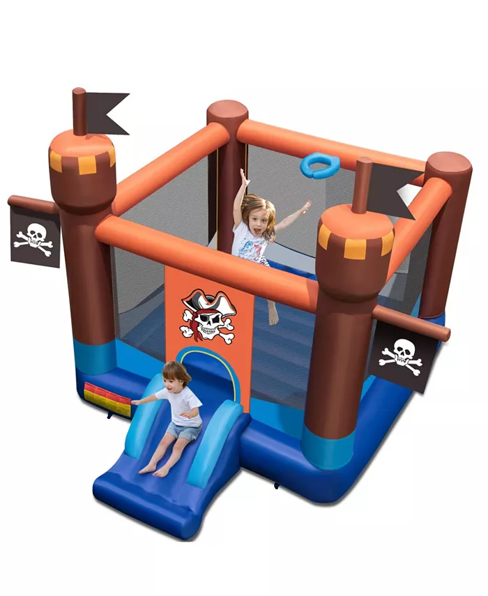 Costway Pirate Themed Inflatable Bounce Castle with Large Jumping Area Blower Excluded - Mycitystee