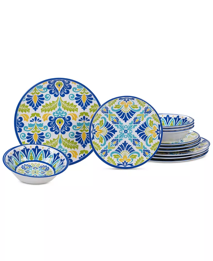 Certified International Martinique Melamine Dinnerware， 12-Pc. Set - Mycitystee