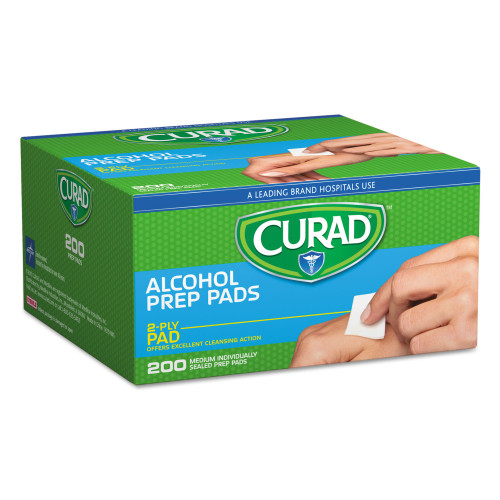 Curad Alcohol Swabs， 1 x 1， 200/Box (CUR45581RBI) - Mycitystee