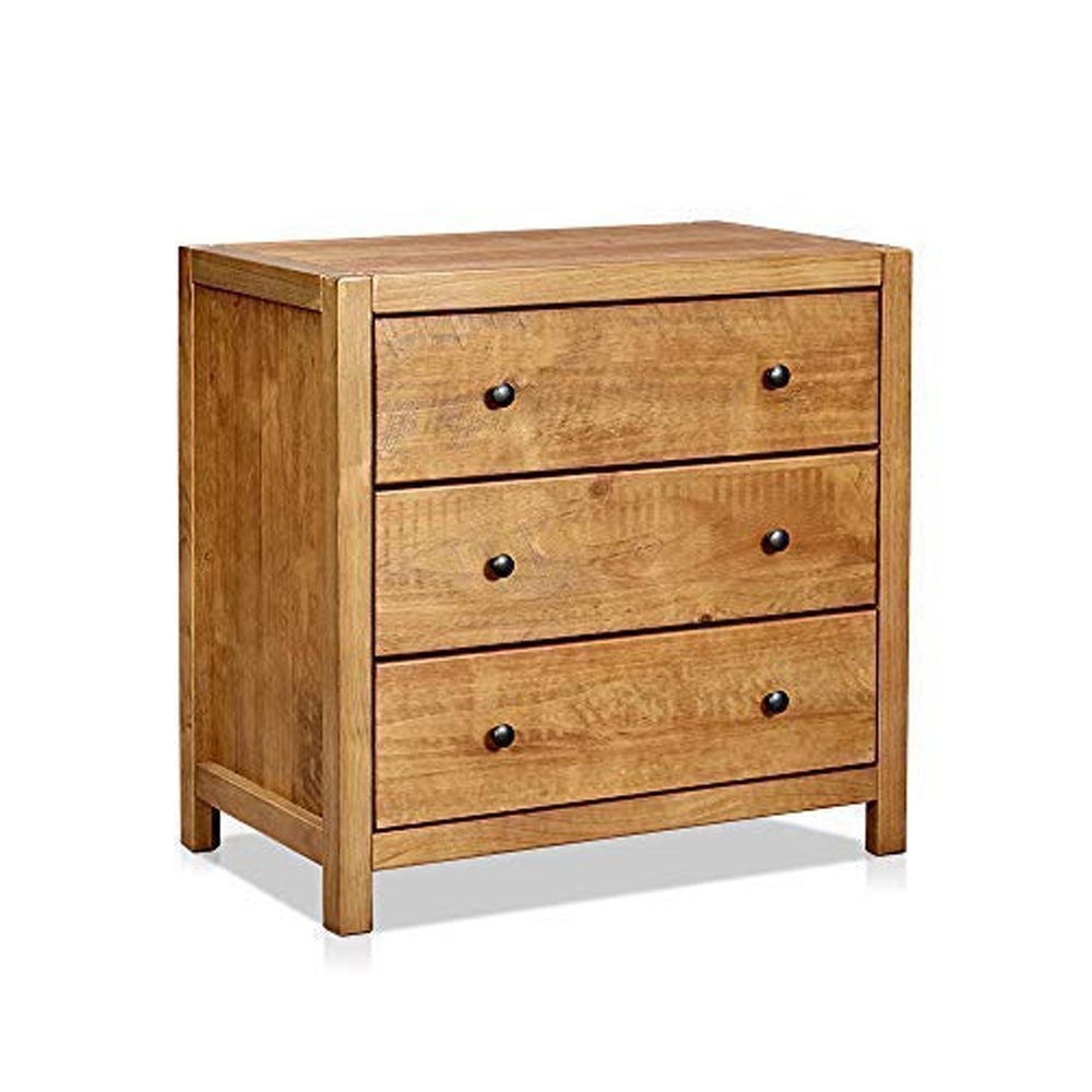 Transitional Style Wooden Dresser with Three Spacious Drawers， Brown - - 30088331 - Mycitystee