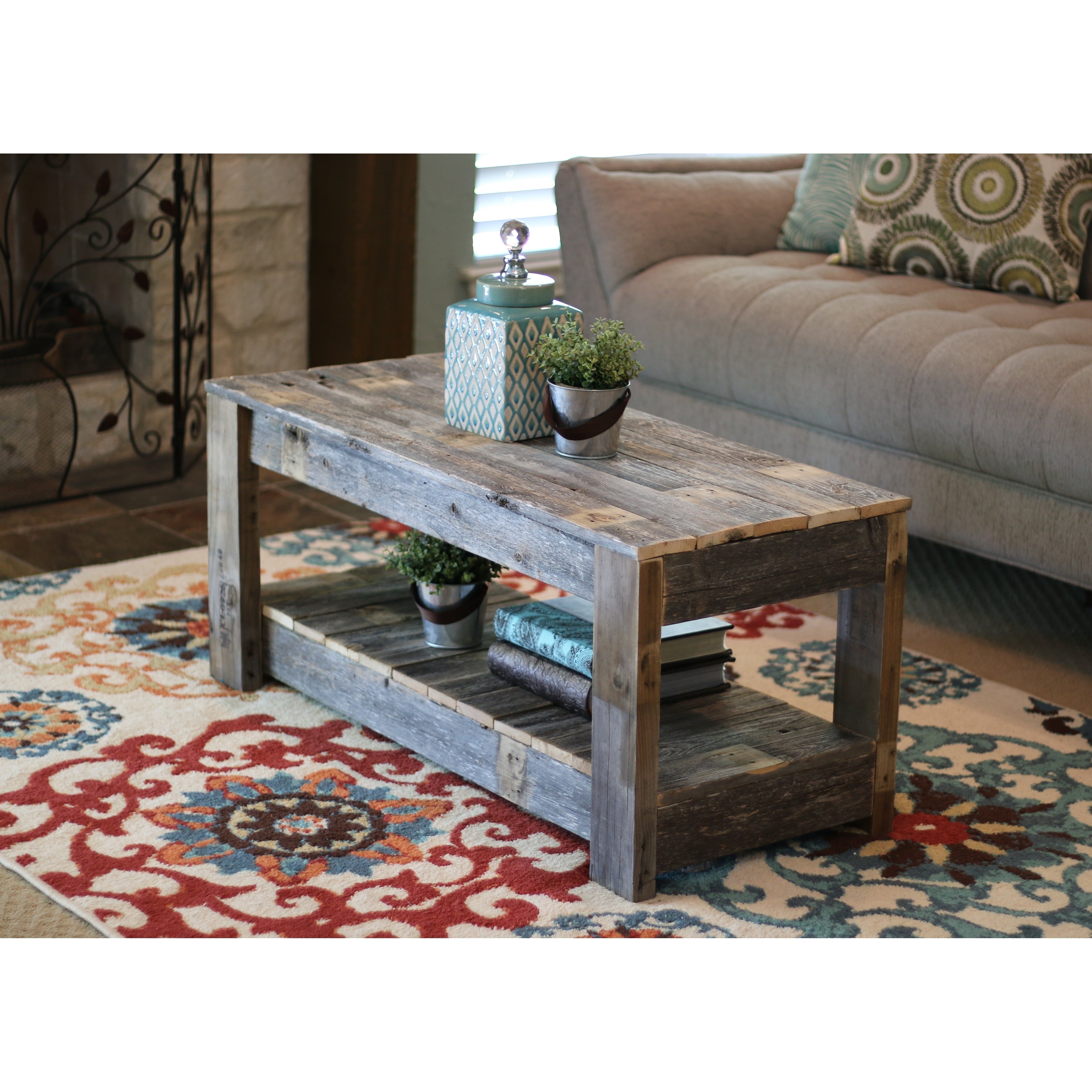 Original Handmade Reclaimed Wood Farmhouse Coffee Table - Mycitystee