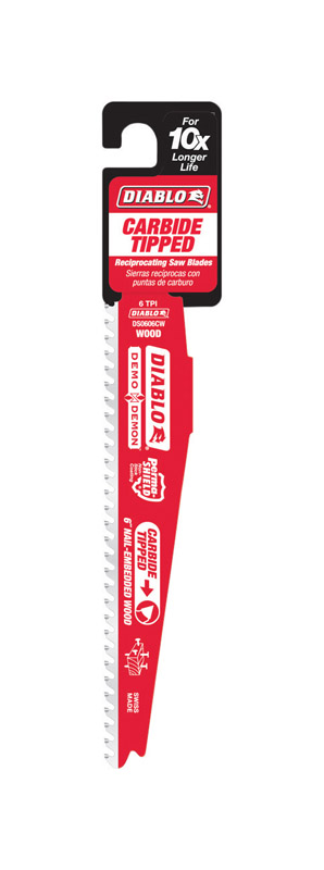 Diablo Demo Demon 6 in. Carbide Reciprocating Saw Blade 6 TPI 1 pc - Mycitystee