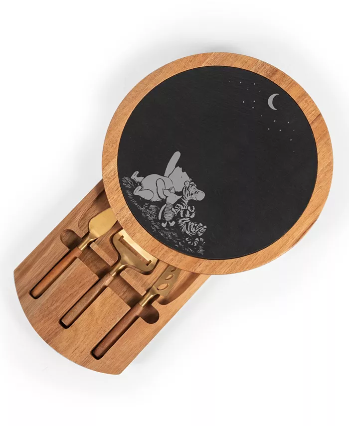 Toscana Disney's Winnie The Pooh Insignia Acacia and Slate Charcuterie Board with Cheese Tools - Mycitystee