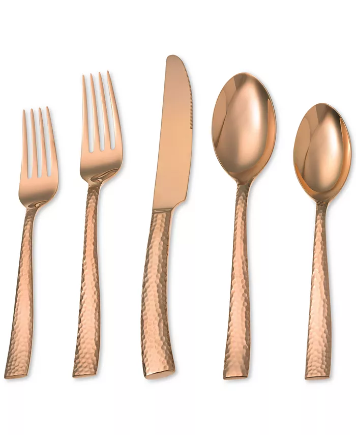 Hampton Forge Argent Orfandegravevres  Paris Hammered 5-Pc. 18 10 Stainless Steel Place Setting - Mycitystee
