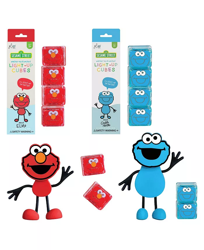 Glo Pals Sesame Street Characters Elmo Cookie Monster - Set of 2 - Mycitystee