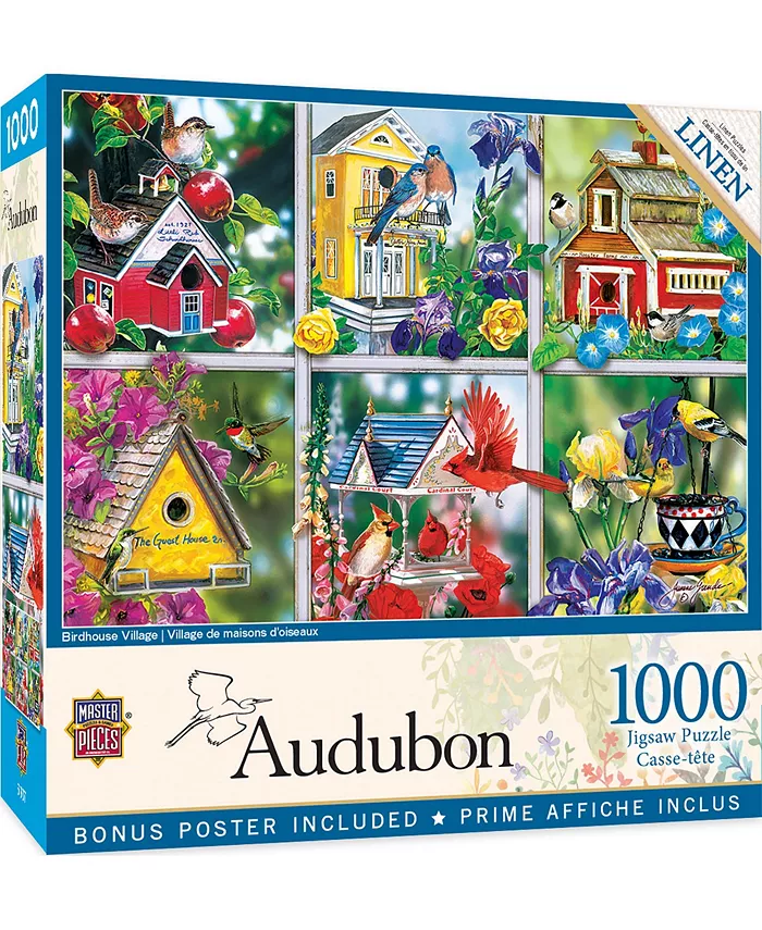 MasterPieces Puzzles Audubon - Birdhouse Village 1000 Piece Puzzle Adult Jigsaw Puzzle - Mycitystee