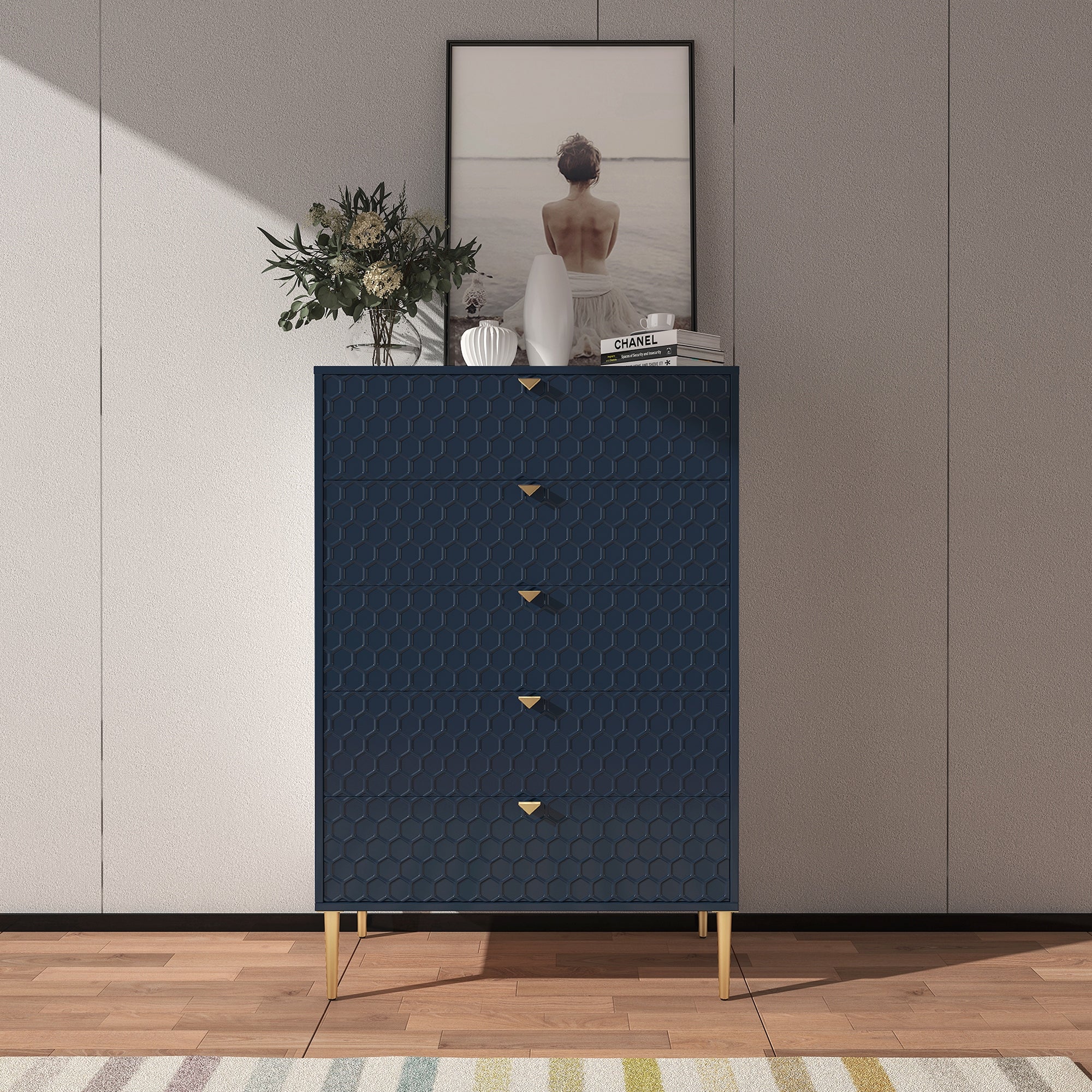 Morden Wood Furniture 5-Drawer Dresser - - 37191152 - Mycitystee