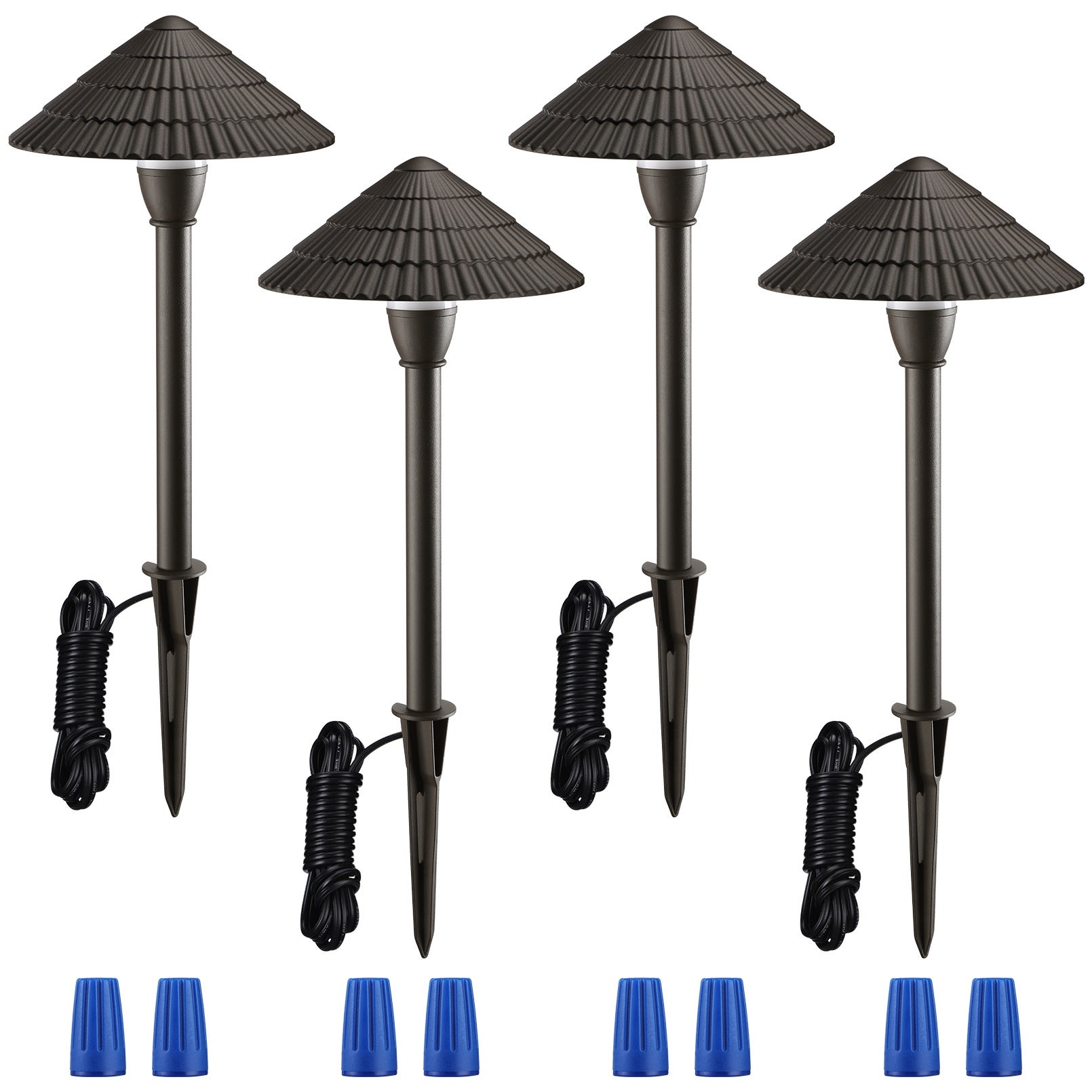 4-Pack 3W LED Pathway Light， Mushroom Shape， ETL Listed - Mycitystee