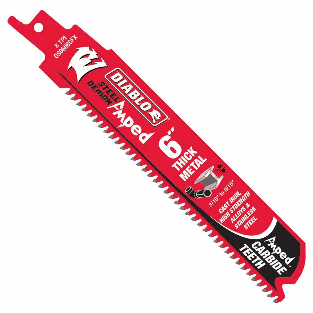 DIABLO 6 in. 8 TPI Steel Demon Amped Carbide Thick Metal Cutting Reciprocating Saw Blade and#8211; XDC Depot - Mycitystee