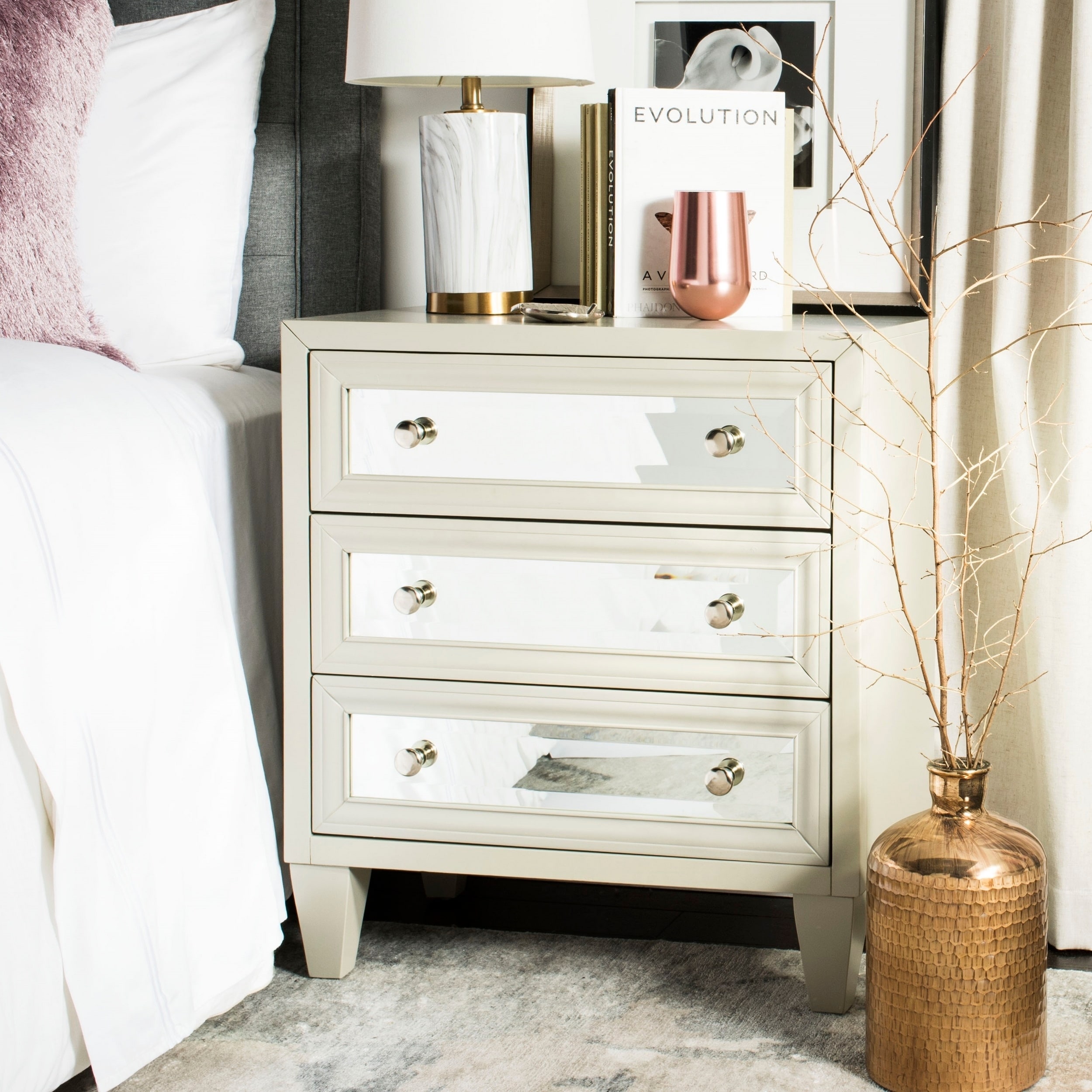 SAFAVIEH Marlon 3-Drawer Titanium Storage Chest - - 19484416 - Mycitystee