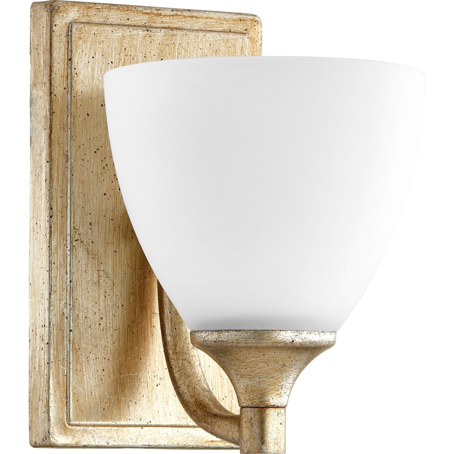 Enclave Aged Silver Leaf and Satin Opal 1-light Wall Light - Mycitystee