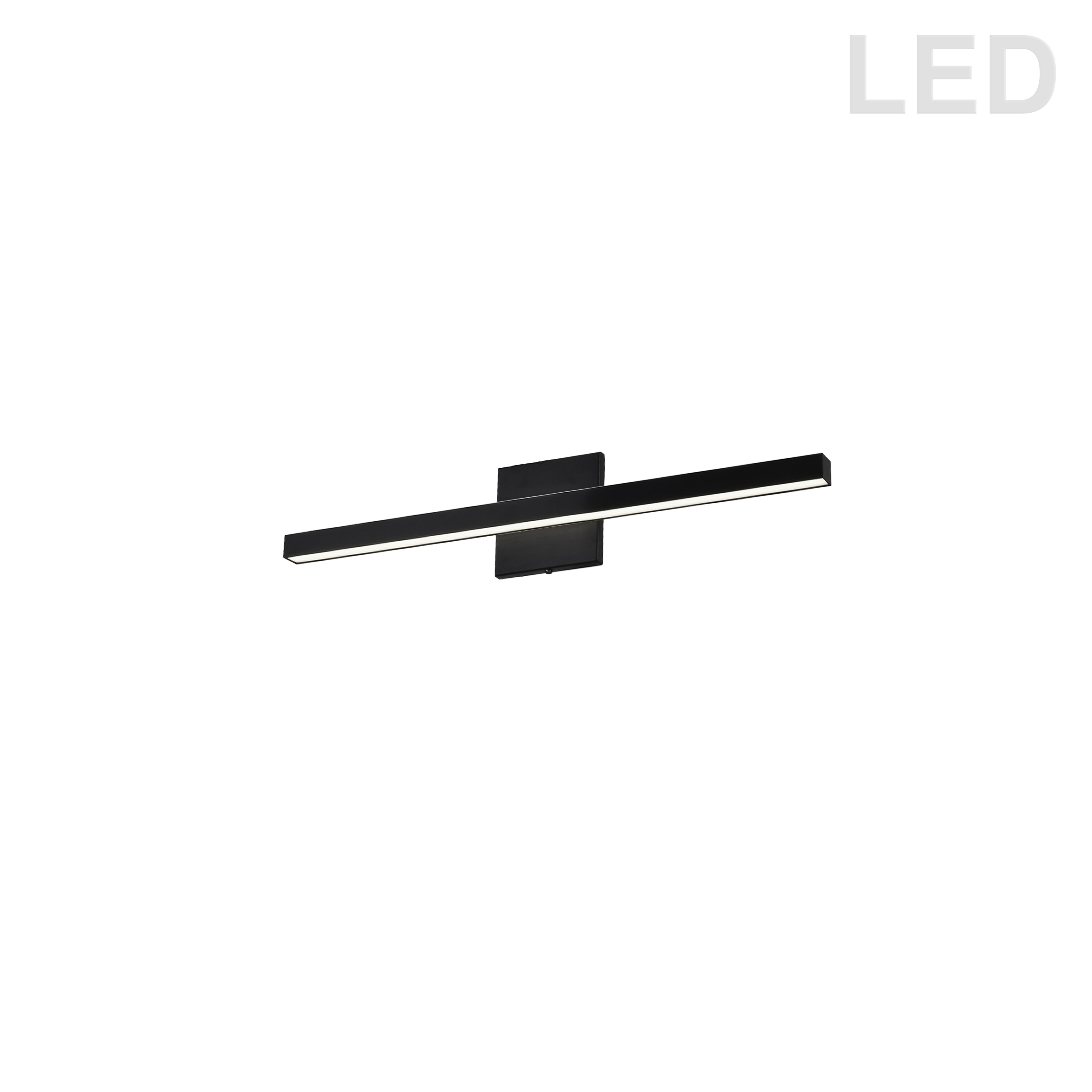 18W Vanity， Matte Black with Frosted Acrylic Diffuser - Mycitystee