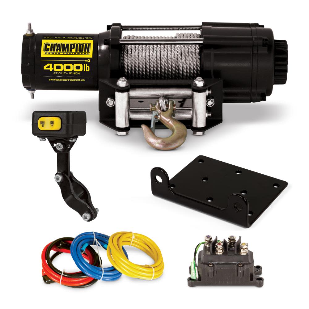 Champion 4000-Lb ATV/UTV Winch Kit with Mini-Rocker - Mycitystee