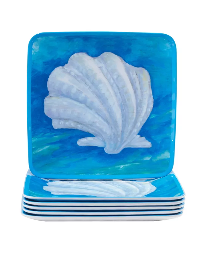 Certified International Ocean Beach Melamine Dinner Plate， Set of 6 - Mycitystee