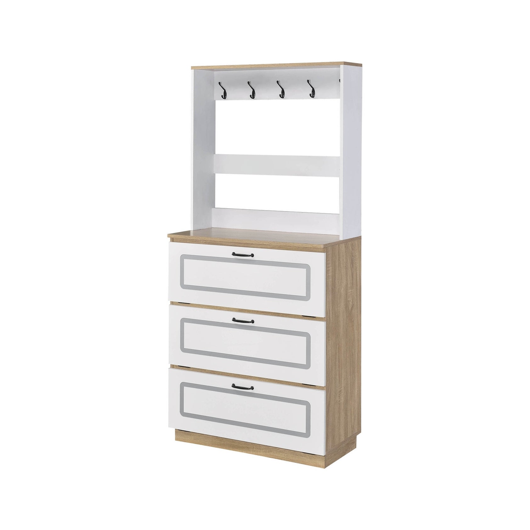 ACME Hewett Shoe Cabinet in Light Oak and White - - 32083694 - Mycitystee