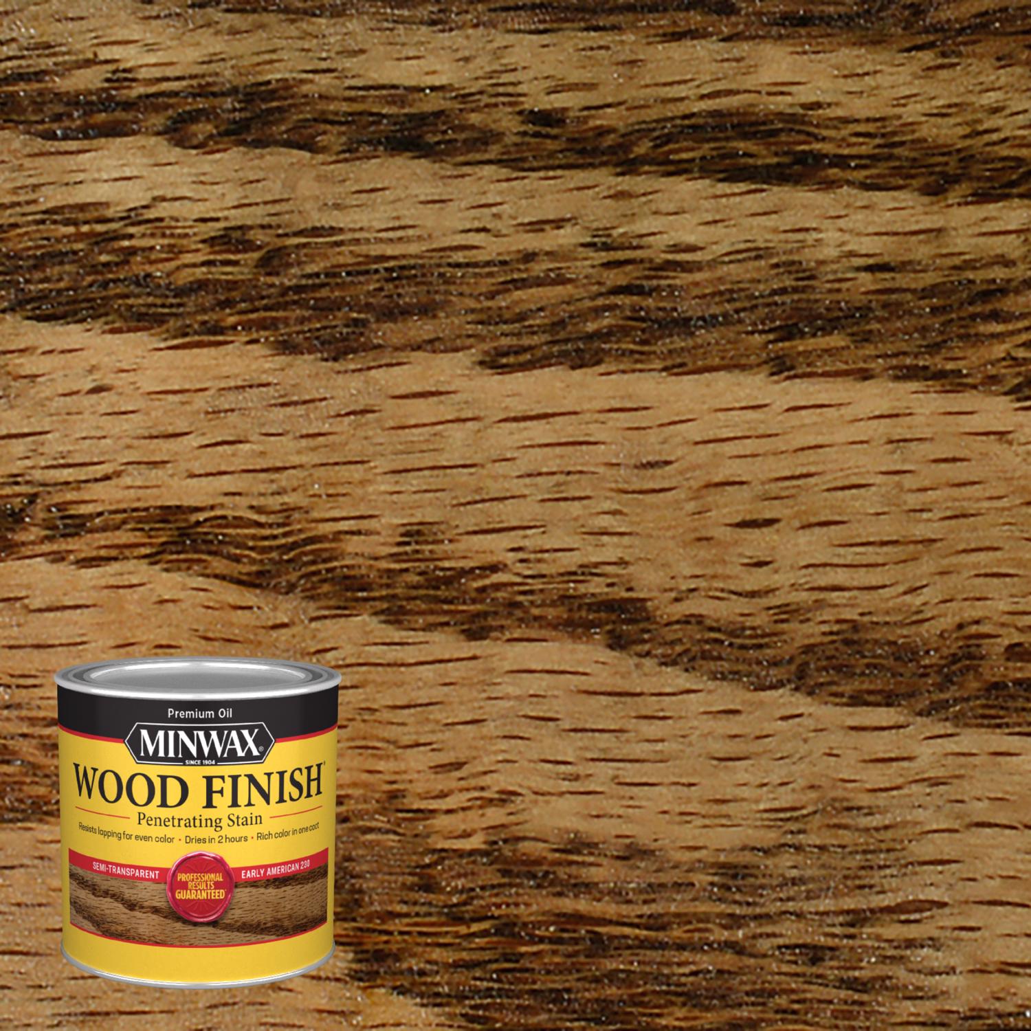 Minwax Wood Finish Semi-Transparent Early American Oil-Based Penetrating Wood Stain 0.5 pt - Mycitystee