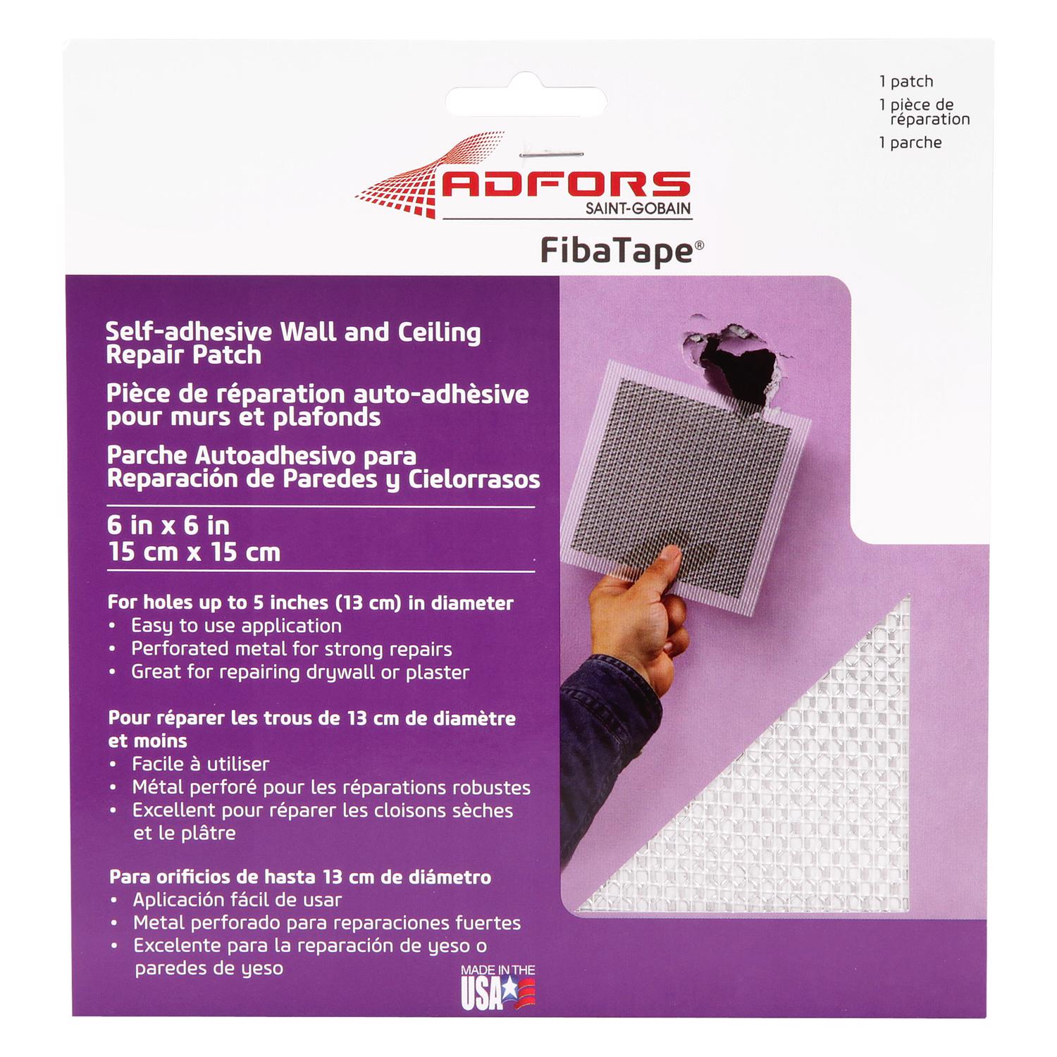 Saint-Gobain ADFORS FibaTape 6 in. L X 6 in. W Reinforced Aluminum White Self Adhesive Wall Repair P - Mycitystee