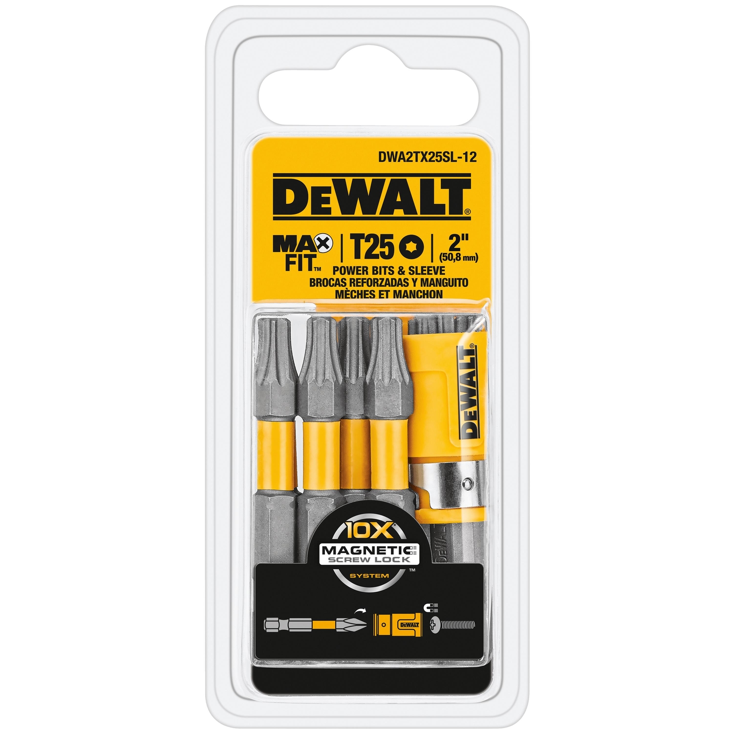 DeWalt Max Fit Torx T25 X 2 in. L Power Bit and Sleeve Set S2 Tool Steel 12 pc - Mycitystee