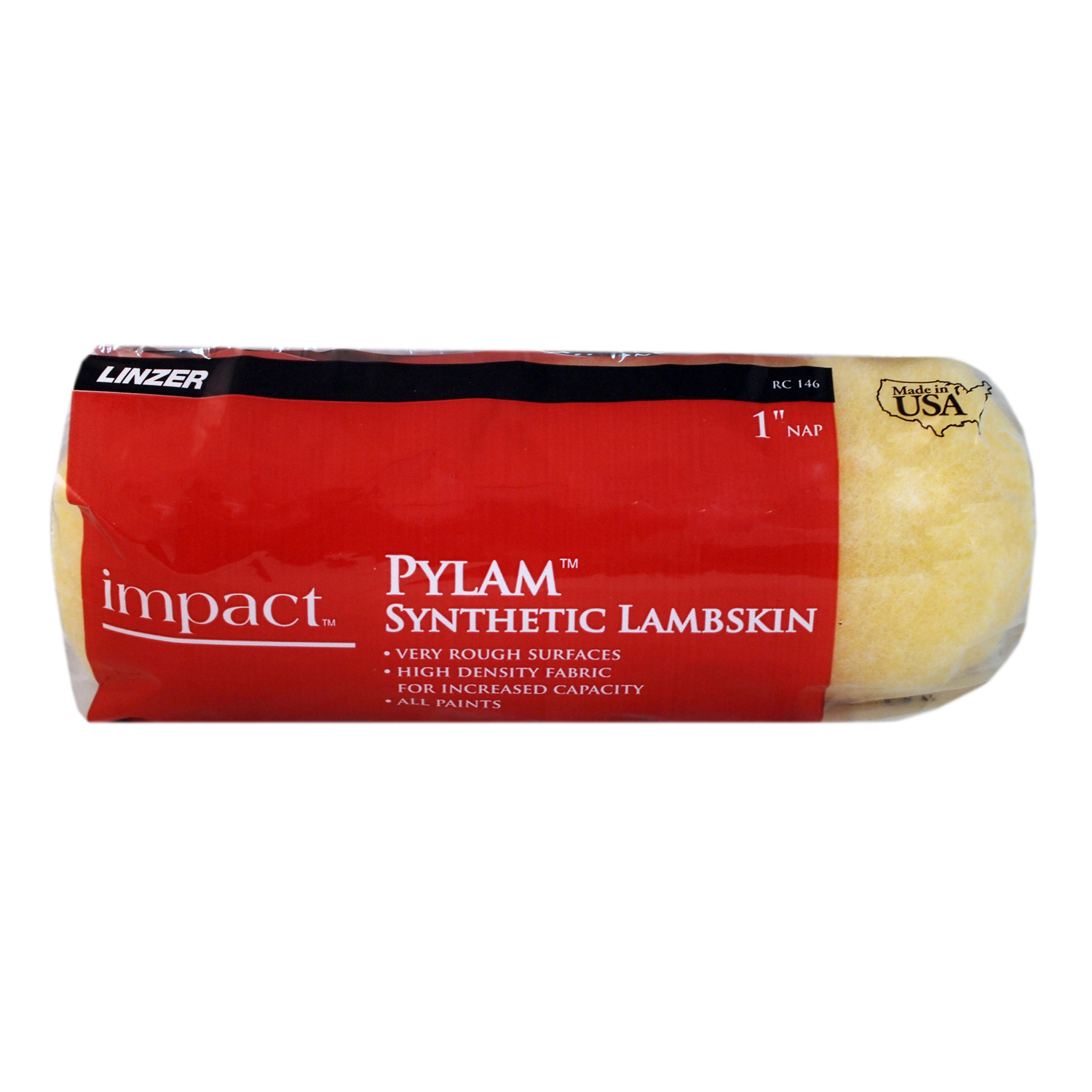 Linzer Impact Pylam Synthetic Lambskin 9 in. W X 1 in. Regular Paint Roller Cover 1 pk - Mycitystee