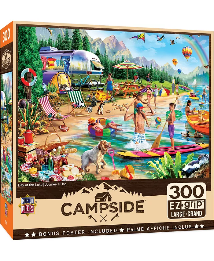 MasterPieces Puzzles Campside - Day at the Lake 300 Piece Adult Jigsaw Puzzle - Mycitystee