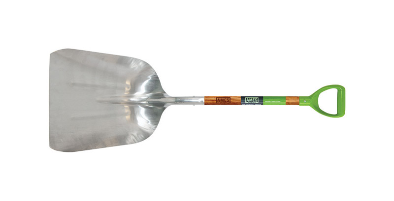 Ames 46 in. Aluminum Scoop Transfer Shovel Wood Handle - Mycitystee