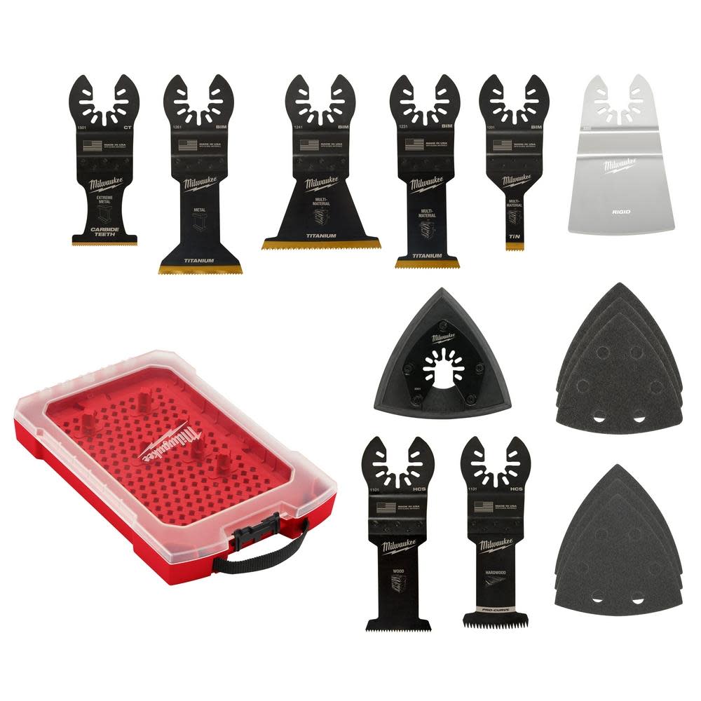Milwaukee Universal Fit OPEN-LOK 15pc Oscillating Multi-Tool Blade Kit with Modular Case 49-10-9114 from Milwaukee - Mycitystee