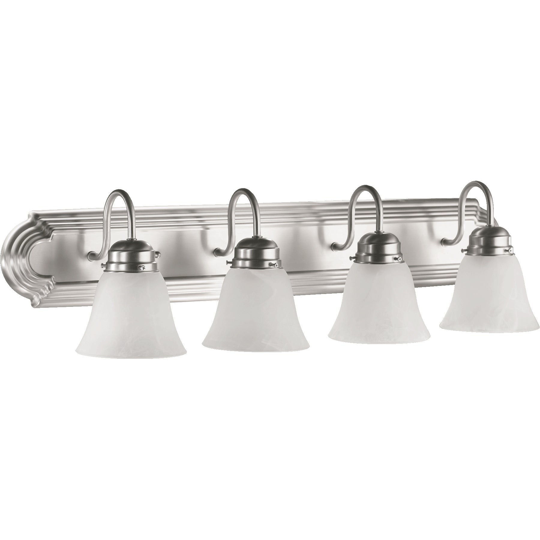 Satin Nickel and Faux Alabaster 4-light Vanity Lighting - Mycitystee