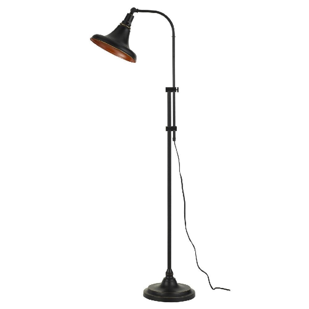 47 Inch Adjustable Metal Floor Lamp and Tapered Shade， Black - 24 L X 10 W X 58 H Inches - Mycitystee