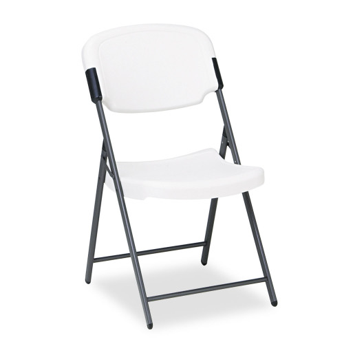 Iceberg Rough n Ready Commercial Folding Chair， Supports Up to 350 lb， Platinum Seat， Platinum Back， Black Base (64003) - Mycitystee