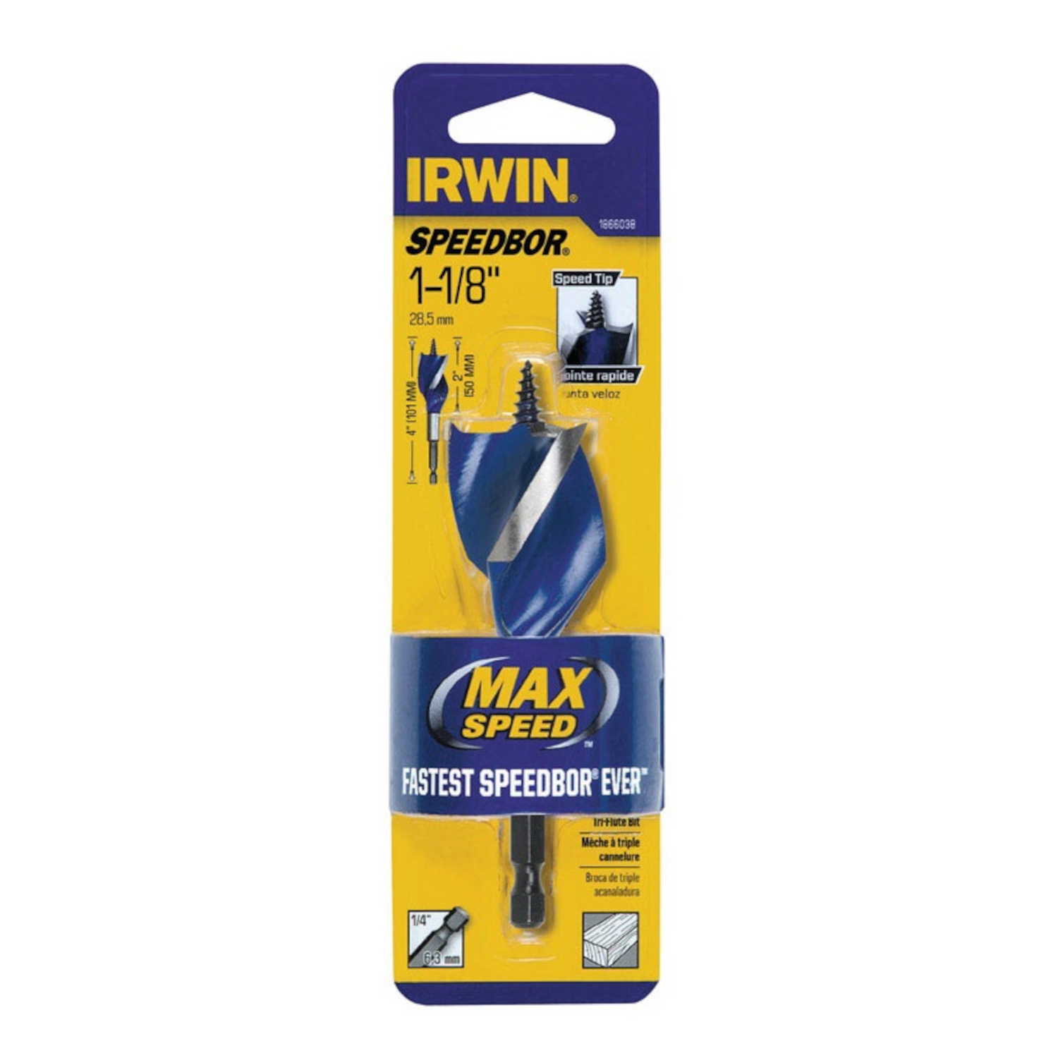 Irwin Speedbor 1-1/8 in. X 4 in. L Carbon Steel Wood Boring Bit 1 pc - Mycitystee