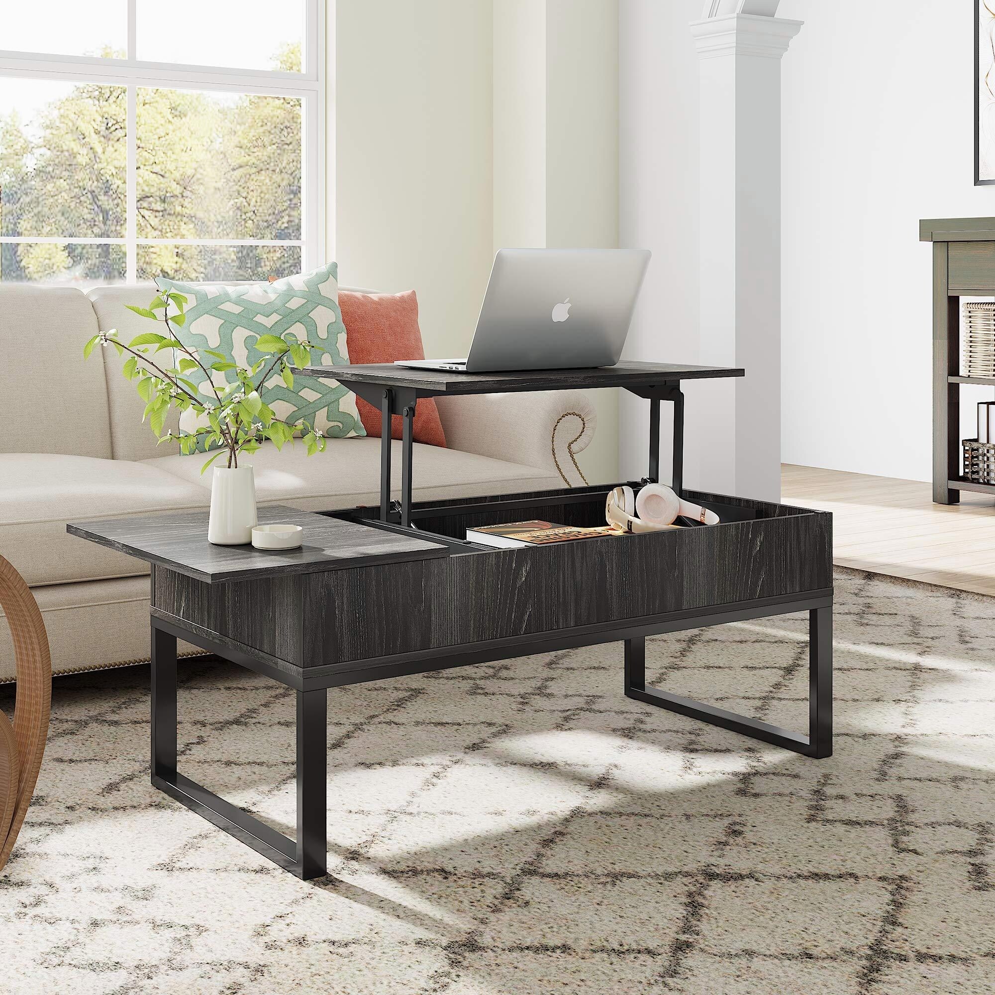 Lift Top Coffee Table with Storage and Slide Drawer - Mycitystee