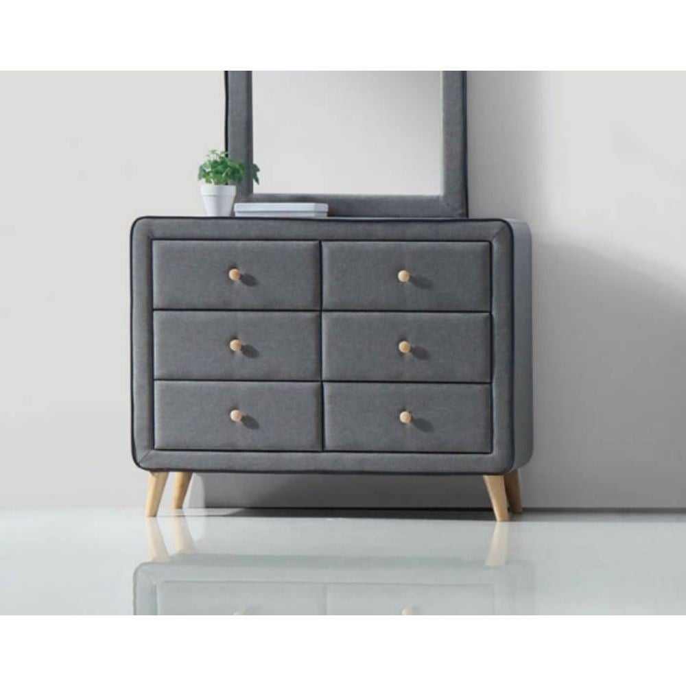 Dresser with 7 Drawers in Light Gray Fabric， Suitable for Bedroom， Living Room， Dining Room， Items Storage Helper - - 37776874 - Mycitystee