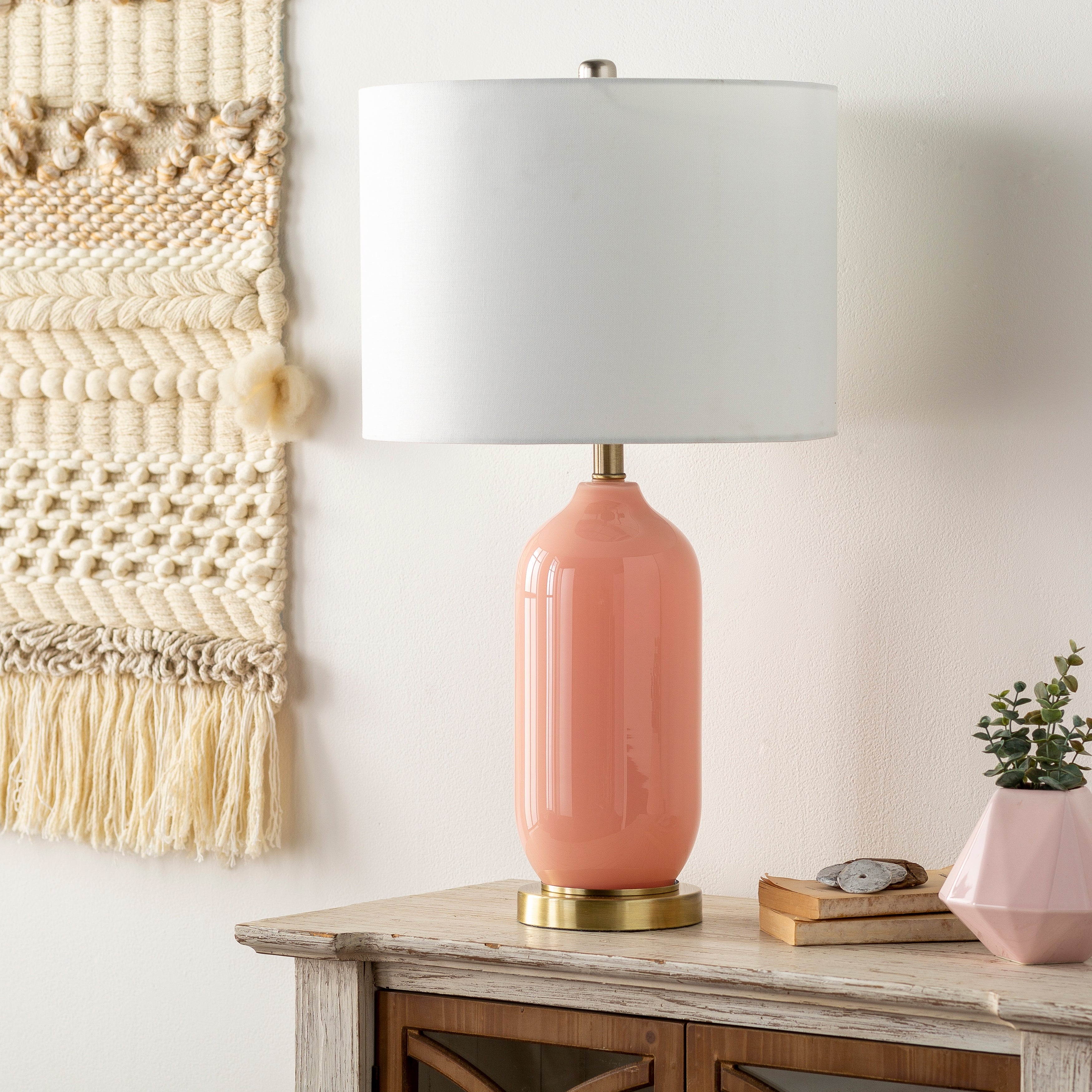 Boyd Curved Cylindrical Glass Table Lamp - 26