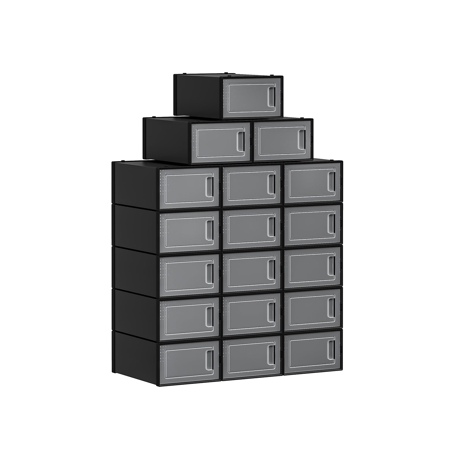 SONGMICS 12-Pack Foldable Shoe BoxesBlack - Mycitystee