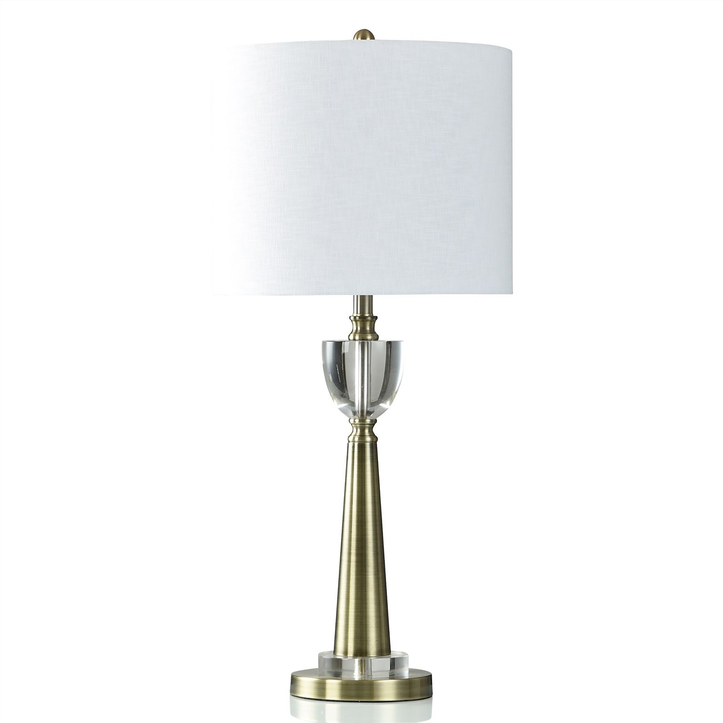 Hayla Gold Table Lamp - Modern Glam Tapered Gold And Crystal Finish - Mycitystee