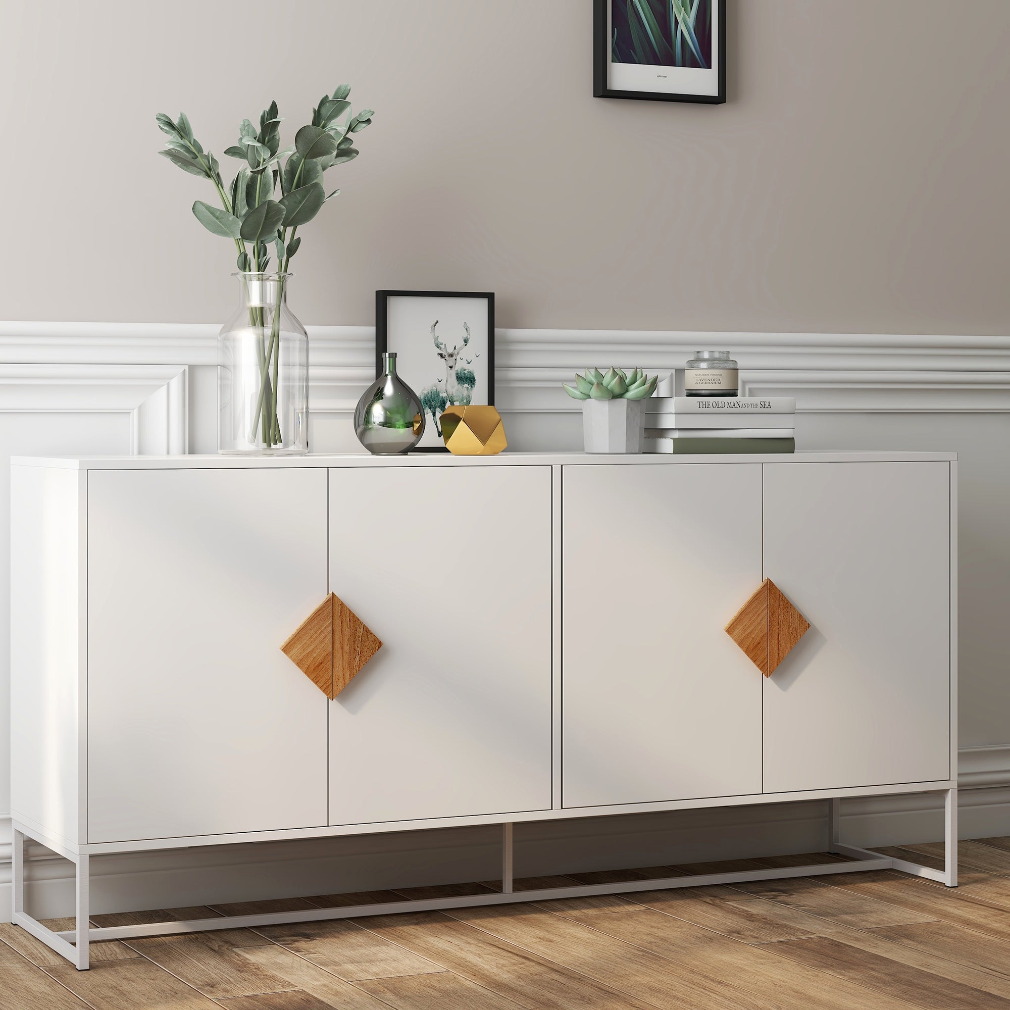 Wood Storage Cabinet with Special Shape Square Handle Design - - 35807826 - Mycitystee