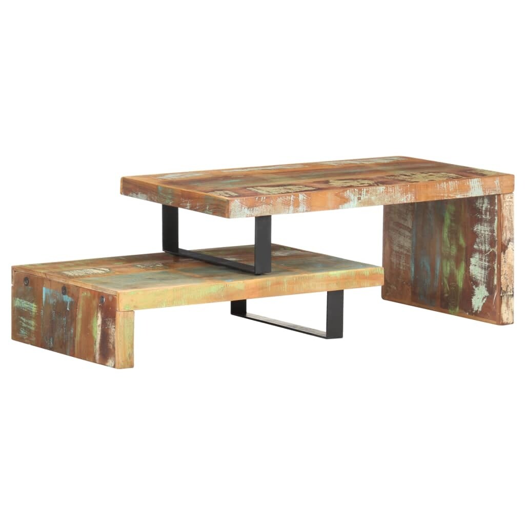vidaXL 2 Piece Coffee Table Set Solid Reclaimed Wood - Mycitystee