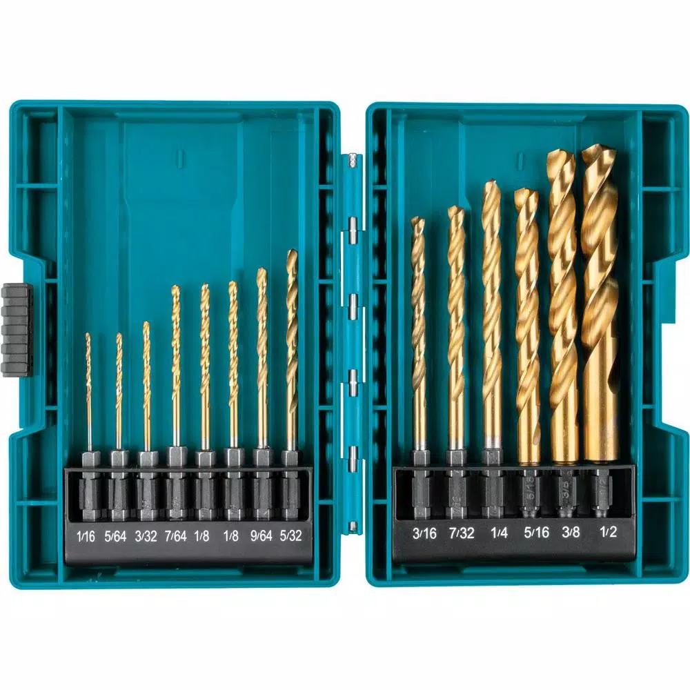 Makita Impact 1/4 in. Hex Shank Gold Titanium Drill Bit Set (14-Piece) and#8211; XDC Depot - Mycitystee
