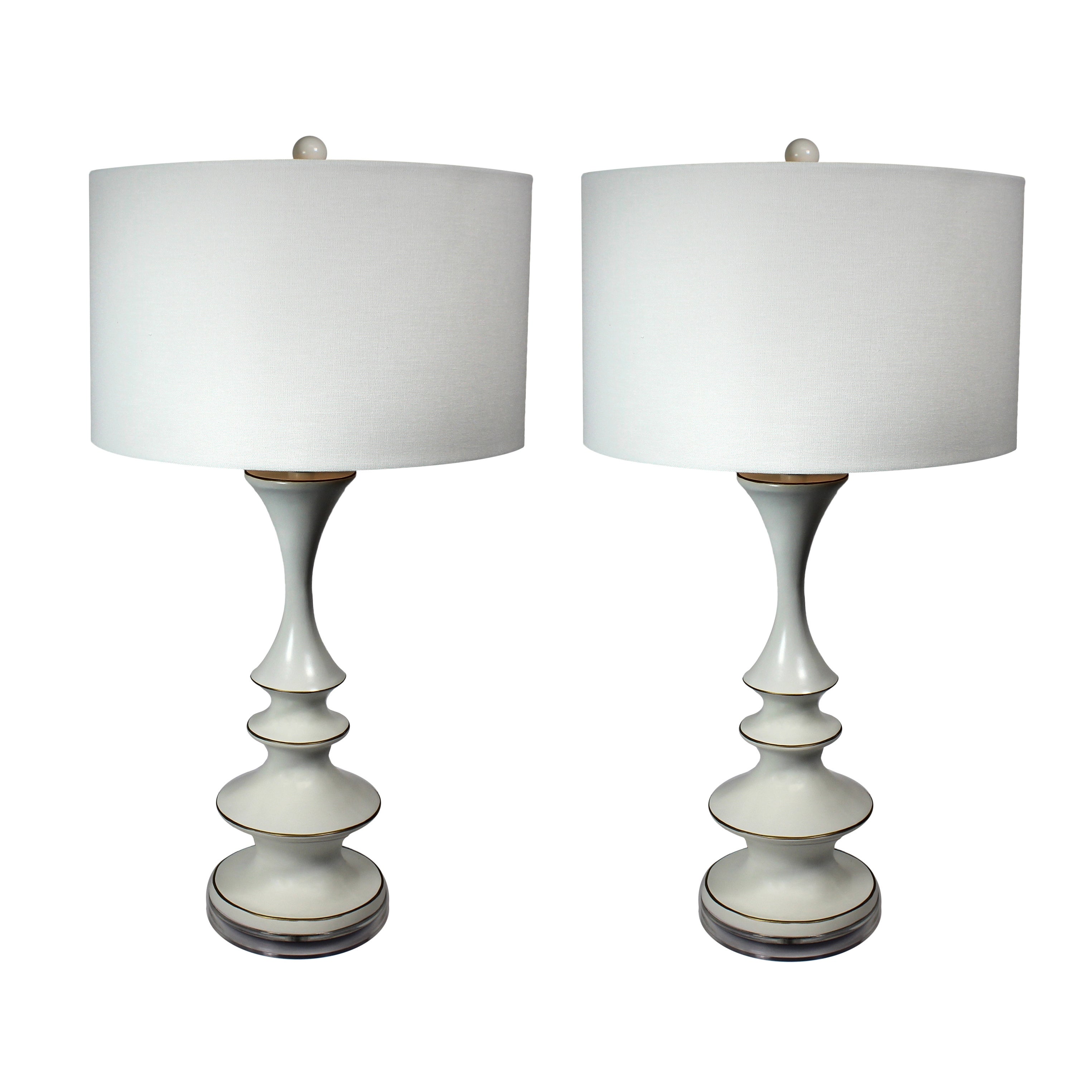 Verano Tall Contemporary White Table Lamp - Set of 2 - 30 inches - Mycitystee
